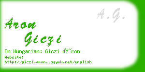 aron giczi business card